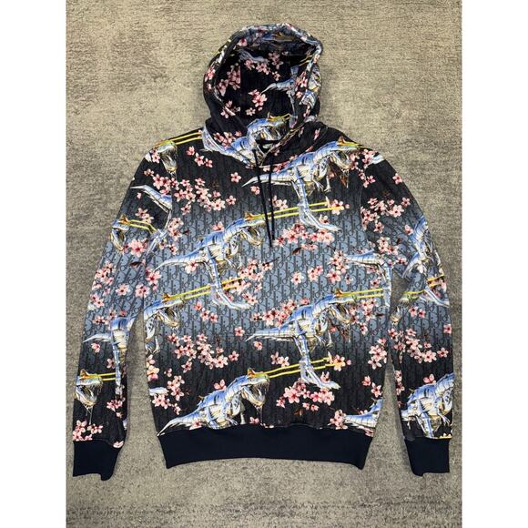 Dior x Sorayama Kim Jones Dinosaur Cherry Blossom Oblique Logo Hoodie M Medium - Picture 2 of 16